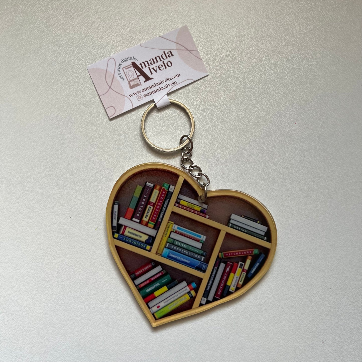 Heart Book Shelf Keychain